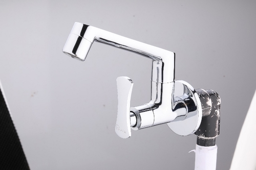 Brass Sink Cock With Swinging Spout And Wall Flange