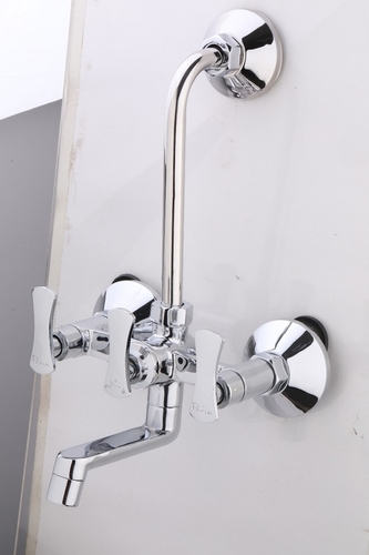 Brass Wall Mixer 3 in 1 System With Provision For Both Overhead Shower And Hand Shower