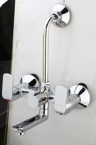 Brass Wall Mixer 3 in 1 System With Provision For Both Overhead Shower And Hand Shower