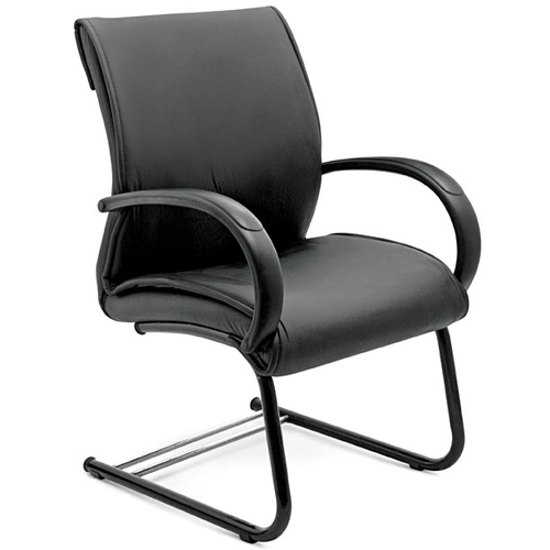 Black Leather Visitors Chair