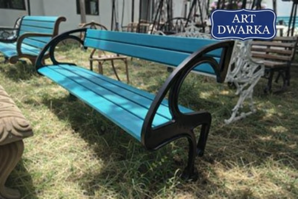 Nevada Cast Iron Garden Bench - 150 cm Width, Black & Green Finish | Antibacterial, Eco-Friendly, Rust Proof, UV Resistant, Water Resistant, Easy to Clean
