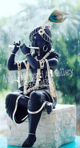 Black Krishna Marble Statue