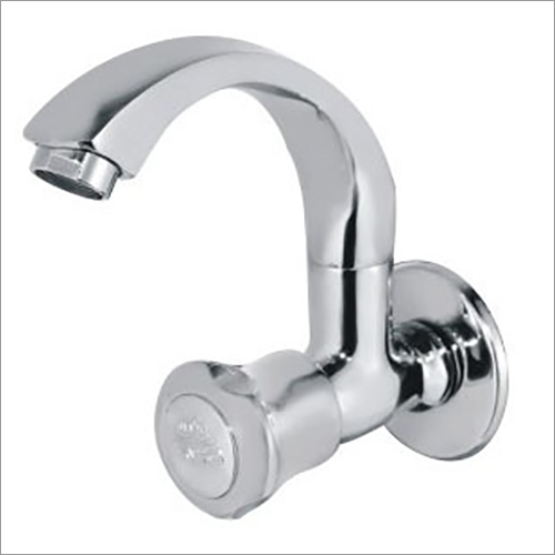 Sink Cock with Flange - Brass & PVC, 15mm Round Design | Durable Metal & Plastic Construction for Reliable Performance