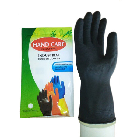Black Flock Lined Gloves