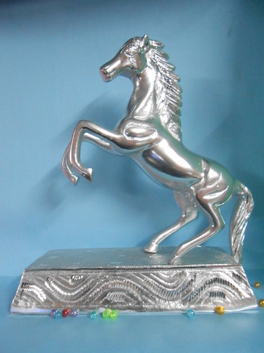Aluminum Aluminium Horse With Silver Polish