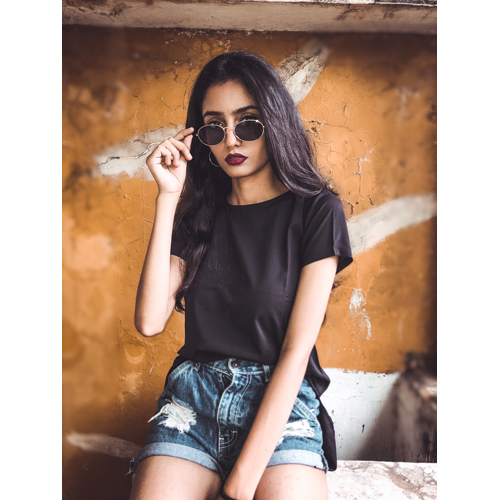 Black American Crepe Tops