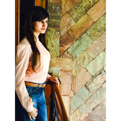 Full Sleeves American Crepe Tops Peach Color