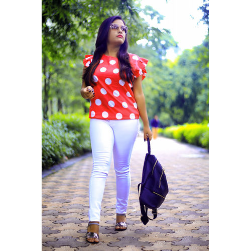 Polka Dots American Crape Top
