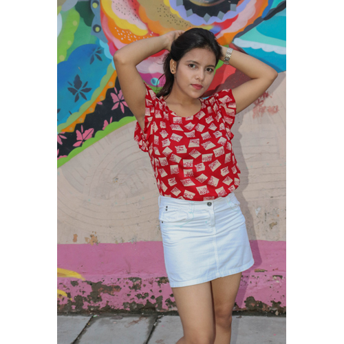Rayon Cotton Red Top