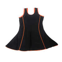 Fashionable Swimwear - Polyester & Spandex Blend, Quick Dry Feature - Stylish Black & Orange Design For Girls