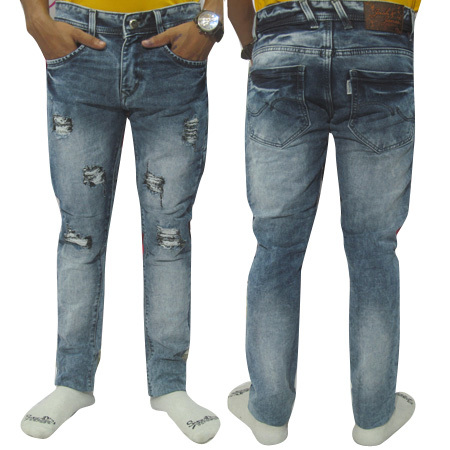 Mens Damage Stretching Healing Jeans