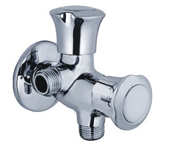 Dual Control Angle Cock With Flange - Color: Silver