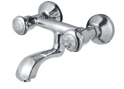 Wall Mixer Non Telephonic - Brass & Plastic Construction, 15mm Round Shape | PVC, PS Material, Durable Bath Hardware Set