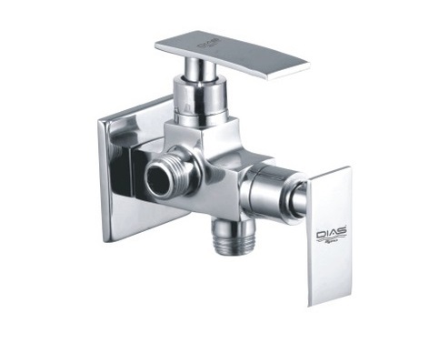 2-Way Wall Angle Tap With Flange - Color: Silver