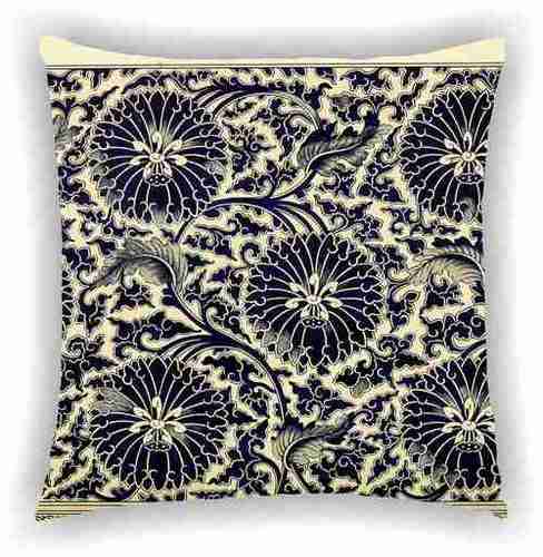 Trendy Cushion Cover - Poly Cotton, 40x40 cm (16x16 inches), Black | Digital Printed Design, Square Shape, Zipper Closure, Versatile Use