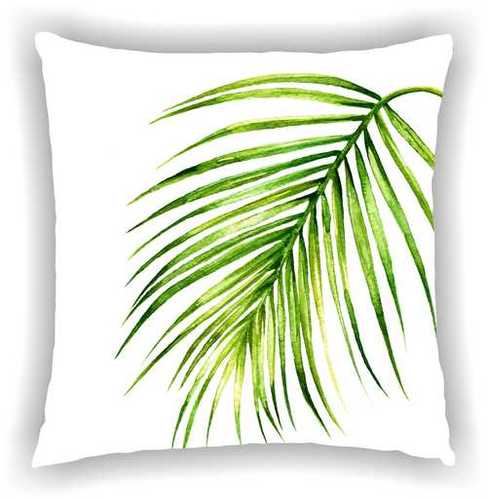 Printed Cushion Cover - Poly Cotton 40x40 cm (16x16 inches), White, Digital Printed, Zipper Closure, Ideal for Beach Chair & Home Decor