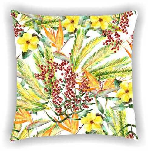 Plain Cushion Cover - Poly Cotton 40x40 cm (16x16 inches), Multi Colors, Digital Printed, Square Shape, Zipper Closure