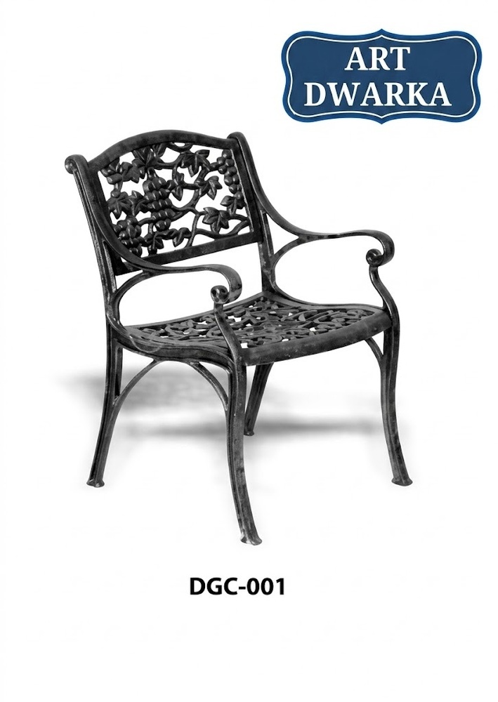 Traditional Cast Iron Chair - Iron, 45 cm Width, Black Finish | Durable, Easy to Clean, Eco-Friendly, Fireproof Standard, Foldable, 5 Year Warranty