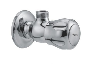 Angle Stop Valve With Flange - Color: Silver