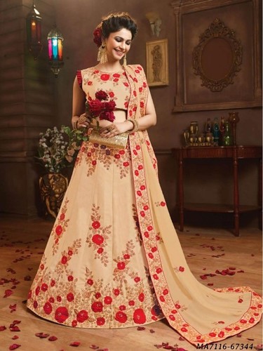 Cream Lehenga Choli