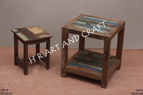 Recycled Wooden Stool & Table Set Recycled Wooden Stool & Table Set