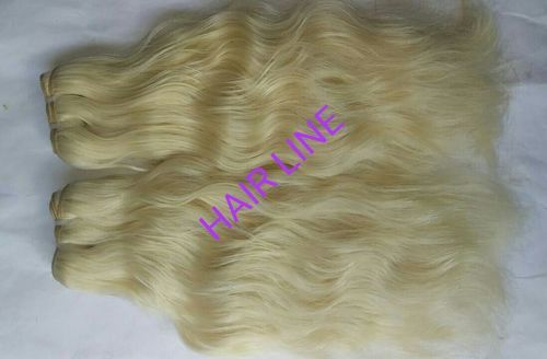 Body Wavy Hair - Remy Indian Human Hair , Light Gold Color With Versatile Hair Bands For Unisex Styling