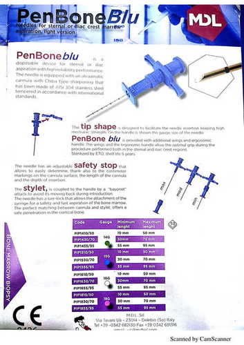 Steel Pen Bone Blu Needle