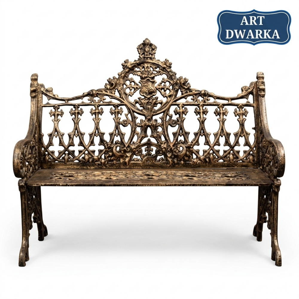 Retro Design Cast Iron Garden Sofa No Assembly Required