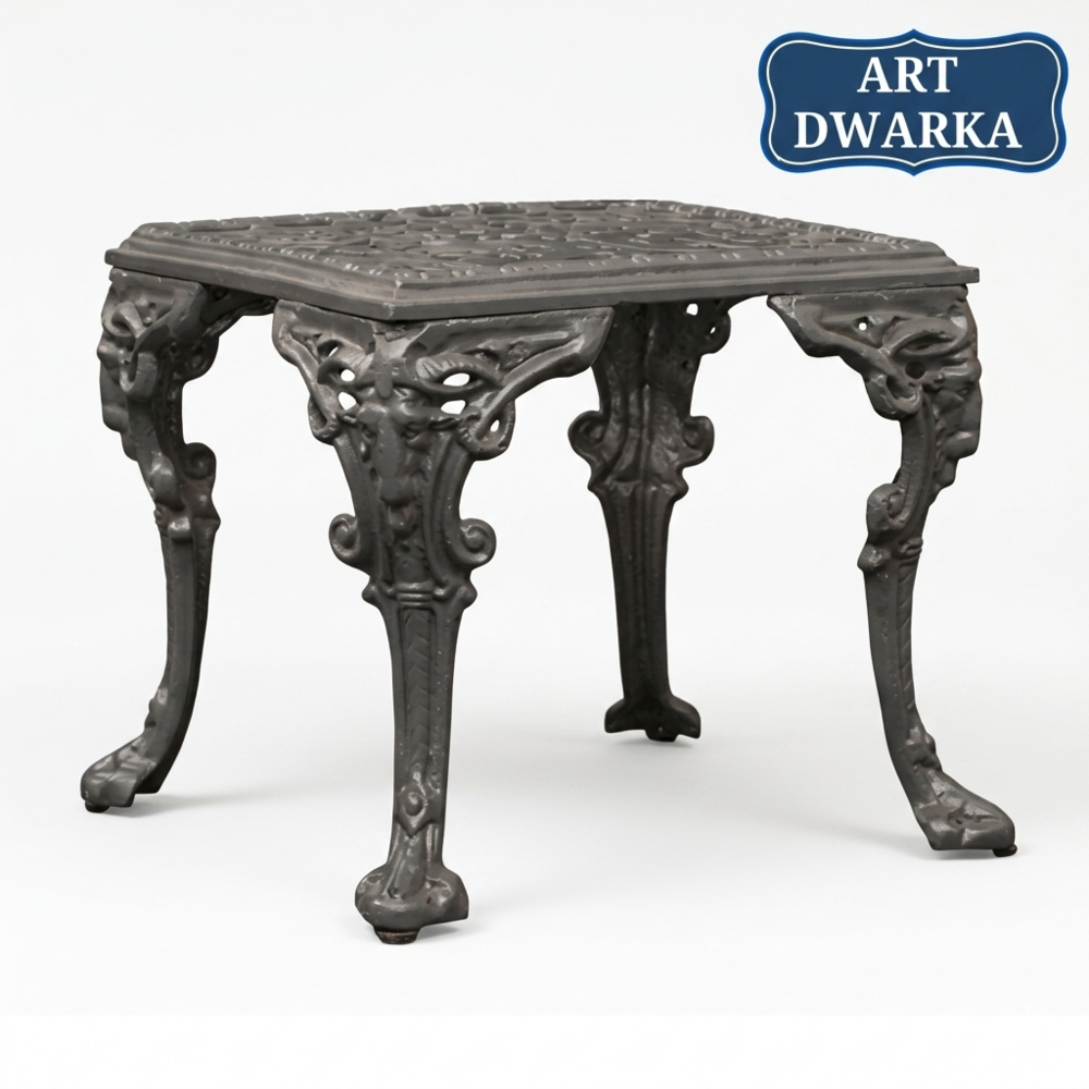 French Antique Cast Iron Garden Table No Assembly Required