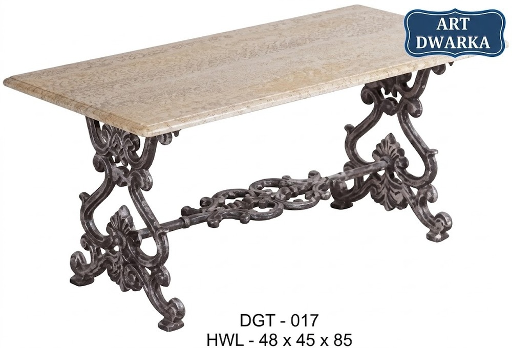 German Antique Cast Iron Garden Table - Assembly: No Assembly Required
