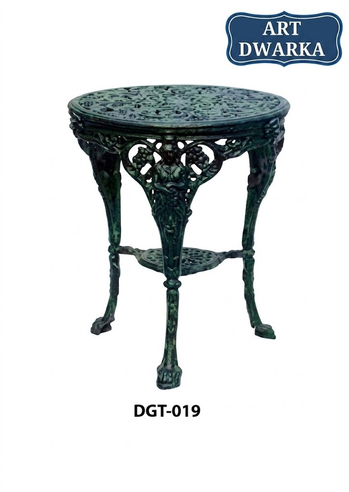 Retro Design Cast Iron Garden Table - 50 cm Wide, Black Finish | Durable, Eco-Friendly, Easy to Clean, 5-Year Warranty