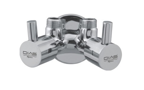 Double Way Angle Valve With Flange - Color: Silver