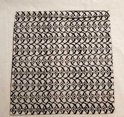 Cotton Handloom Cushion Cover - 100% Cotton, 16x16 Inches, Black & White Printed Pattern | Square Shape, No Zipper, Home Use