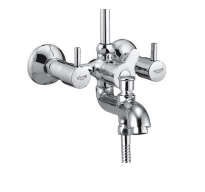 Wall Mixer With Overhead & Spout Control (3-In-1) - Color: Silver