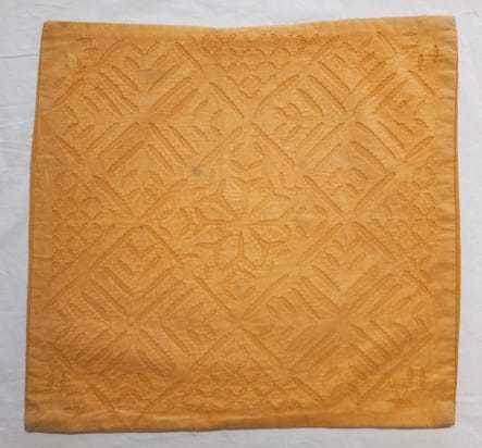 Decorative Silk Cushion Cover - 100% Silk, Round Shape, Dark Yellow Color | Plain Dyed Design, No Zipper, Ideal for Home Decor