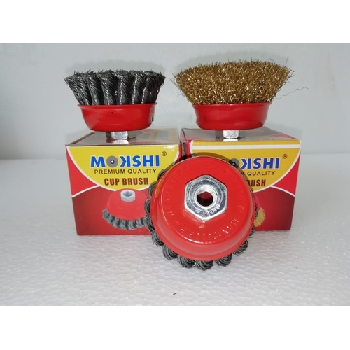 Cup Brush - Carbon Steel, Round Shape , Industrial-Grade Quality, Multicolour Variants