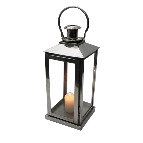 Nickel Finish Candle Lantern