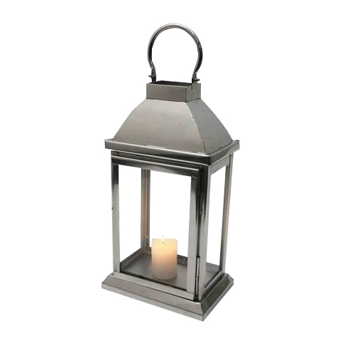 Nickle Finish Lantern Candle