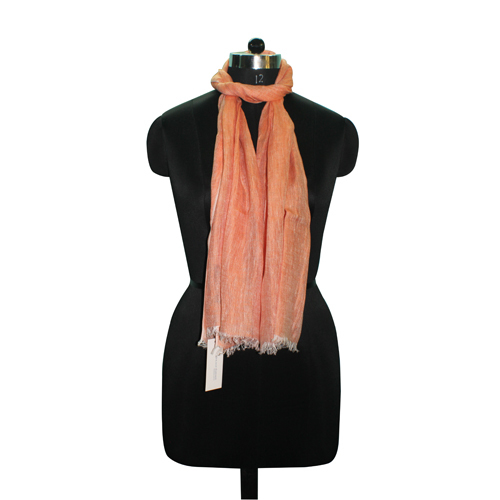 Orange Linen Yarn Dyed Stole