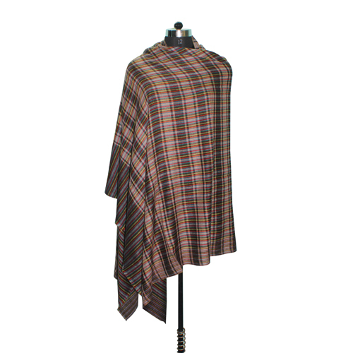 Pashmina Brown Check Shawl