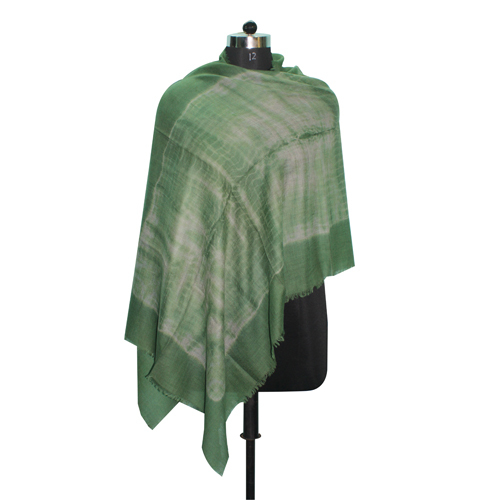 Wool Tie Dye Green Scarf