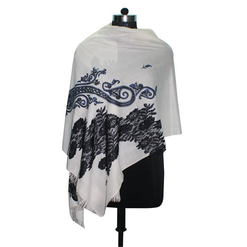 Hand Embroidery Wool Stole