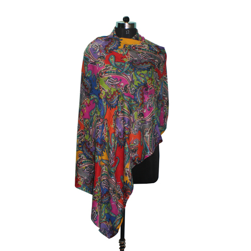 Wool Silk Printed Stole