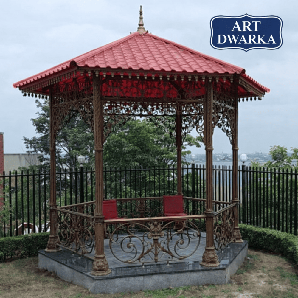 French Antique Cast Iron Garden Gazebo No Assembly Required