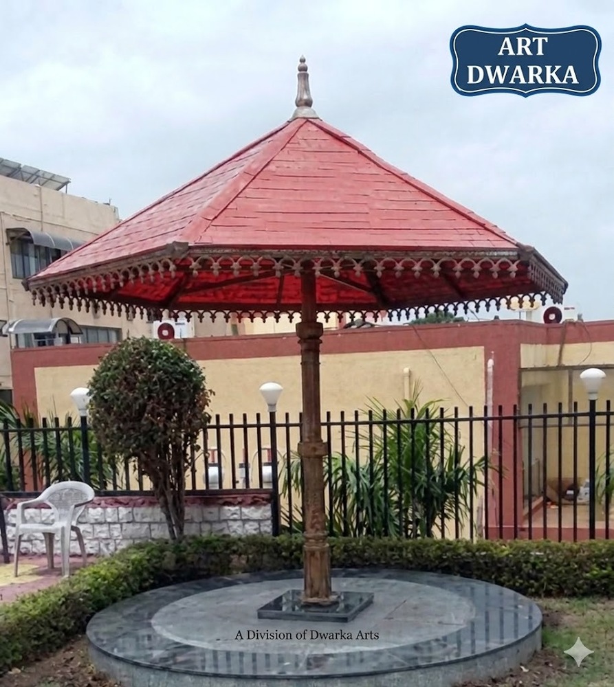 Umbrella Design Cast Iron Garden Gazebo No Assembly Required