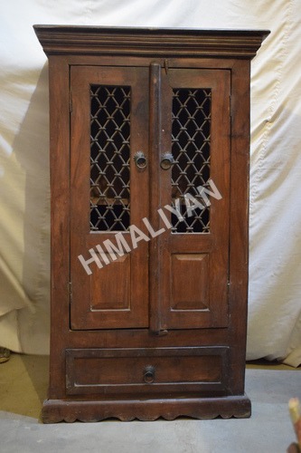 Teak Wood Almira - 120cm Height x 71cm Width | Crafted Artwork, Foldable Indoor Furniture for Living Room