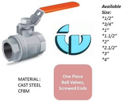 Cast Steel Cf8M One Piece Ball Valve