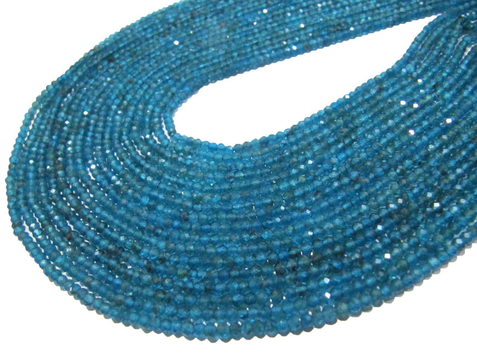 AAA Quality Natural Neon Apatite Rondelle Faceted 2.5mm