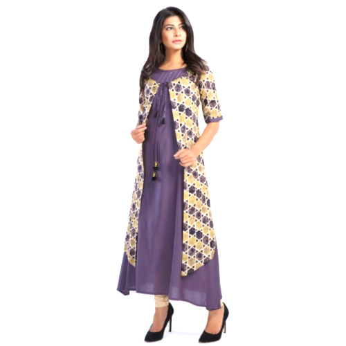Ladies Kurtis in double layer straight and Printed