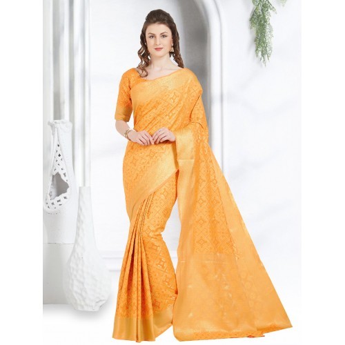 Yellow Saree for Ladies in Cotton Silk3